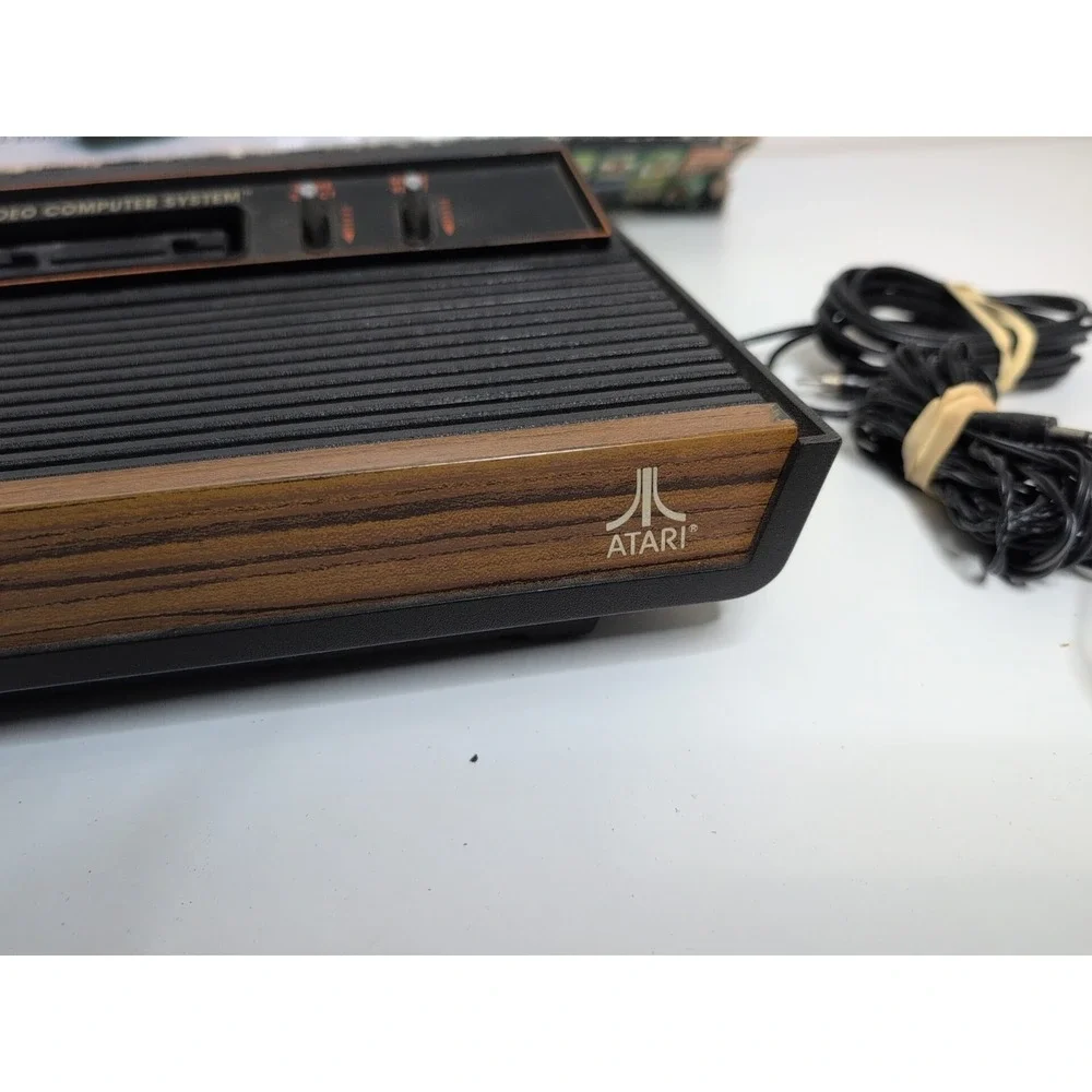 Vtg Atari Video Computer System CX-2600A w/ Box Paddles Joystick 1980 For Parts